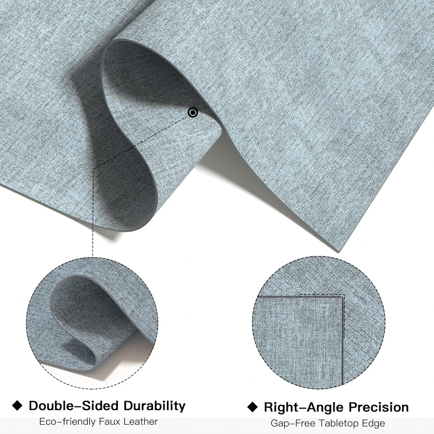 DOLOPL Placemats Set of 12, Reversible Wipeable & Heat Resistant Place Mats, Modern Faux Leather Table Mats for Kitchen, Neutral Waterproof Tablemats for Dining Table Decor, Wedding, Party(Dusty Blue)