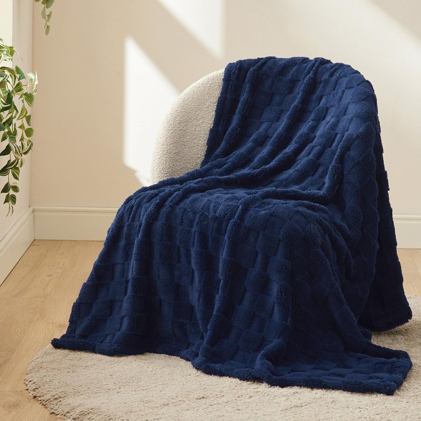 Bedsure GentleSoft Navy Blue Throw Blanket for Couch - Super Soft Cozy Blankets Gifts for Women Men Girls, Cute Small Fleece Throws for Bedroom Home Decor, 50x70 Inches