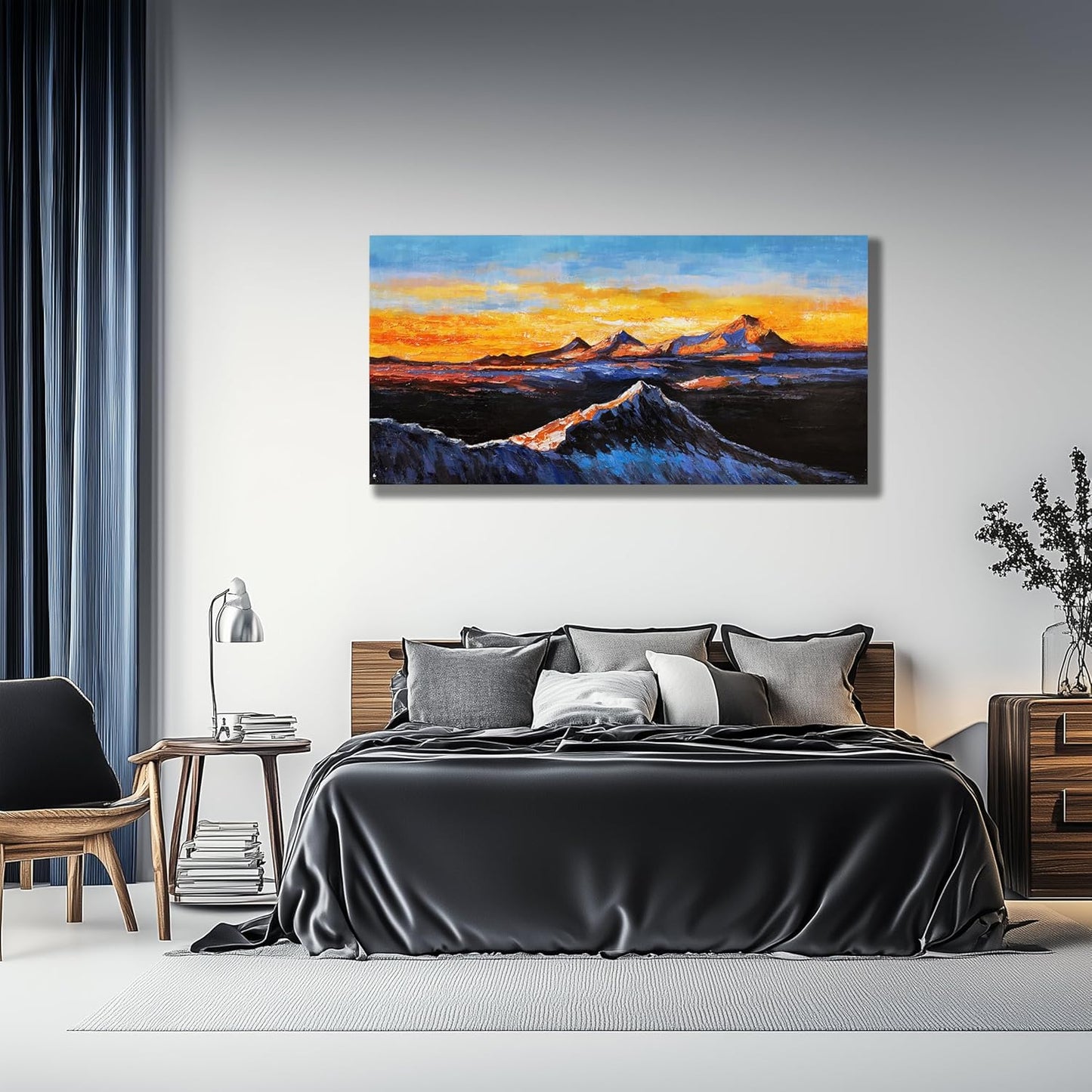 Belmrxne Landscape Canvas Wall Art Grey Wall Decor aesthetic Canvas Painting Trendy Artwork for Living Room Bedroom Dining Room Office Home Decor 30x60 inch