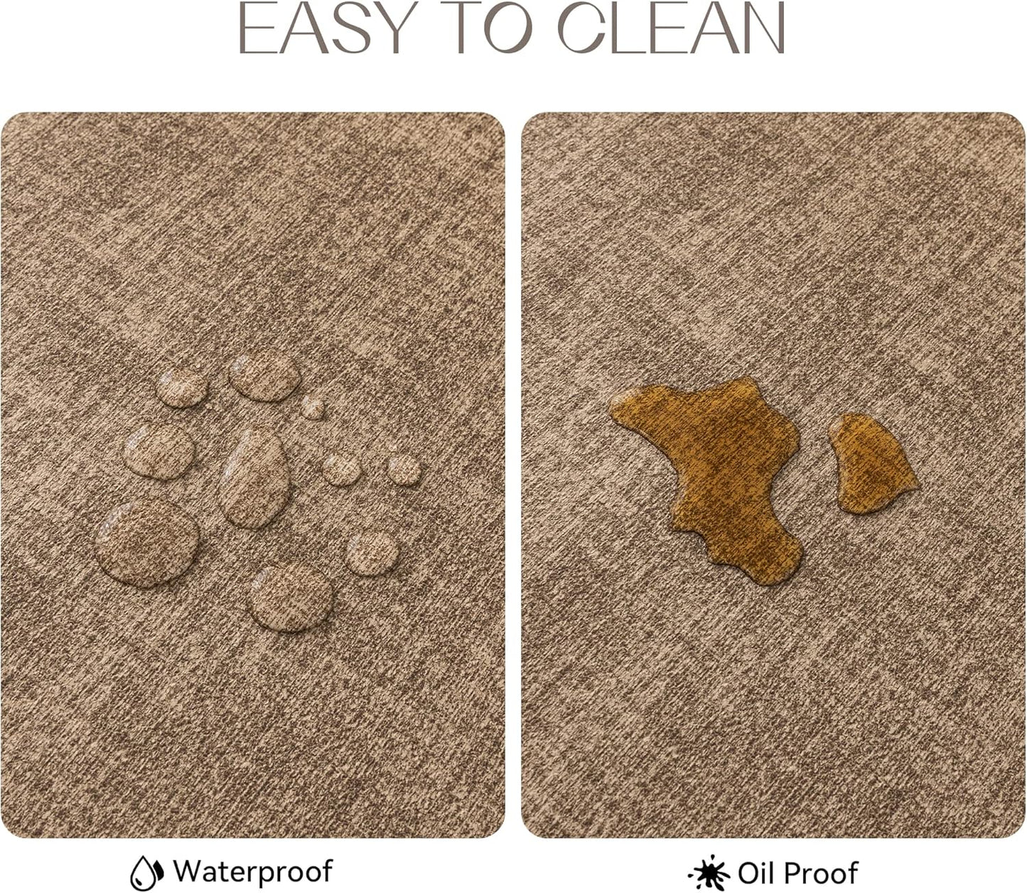 Romanstile Vinyl Placemats Set of 6-12 X 18 Inch - Heat Resistant Place Mats 100% Waterproof Oilproof Wipeable Reversible Faux Leather Table Mats for Kitchen/Dining/Party/Outdoor, Coffee