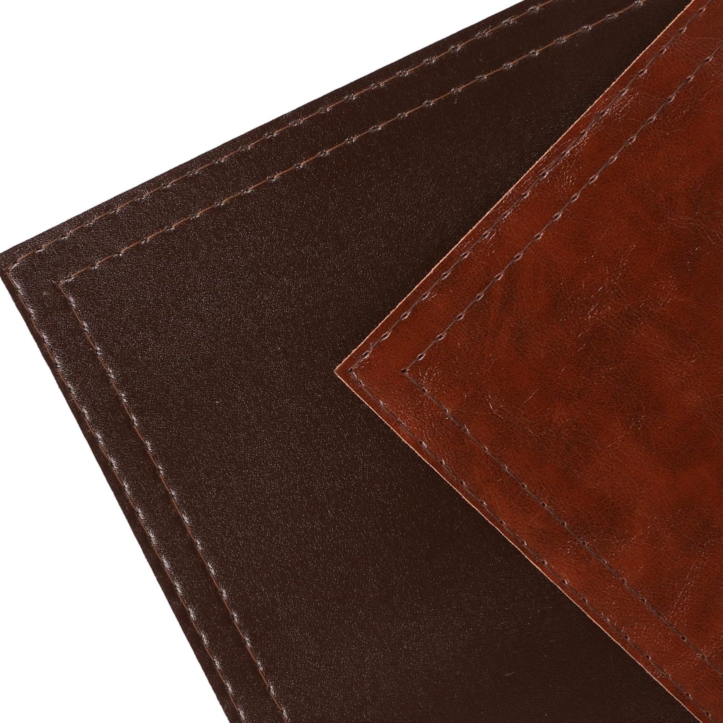 Jovono Waterproof PU Placemats, Faux Leather Dining Table Mat, Set of 8, Easy to Wipe Off Scrub Vinyl Mat, Heat & Stain Resistant for Office Conference Table, Home Décor Brown