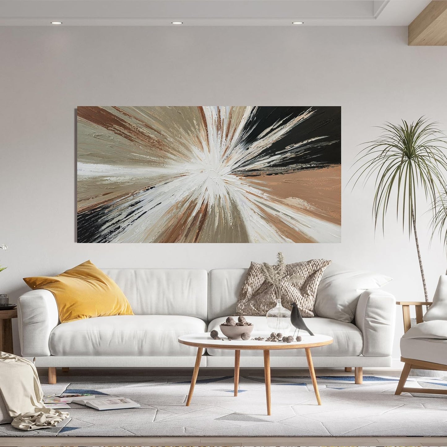 Canvas Wall Art Decor Abstract Canvas Art Wall Decor Black and White Wall Art Wall Art Pictures for Living Room Modern Abstract Wall Art Prints Artwork for Walls Bedroom Office Decor 24" X 48"