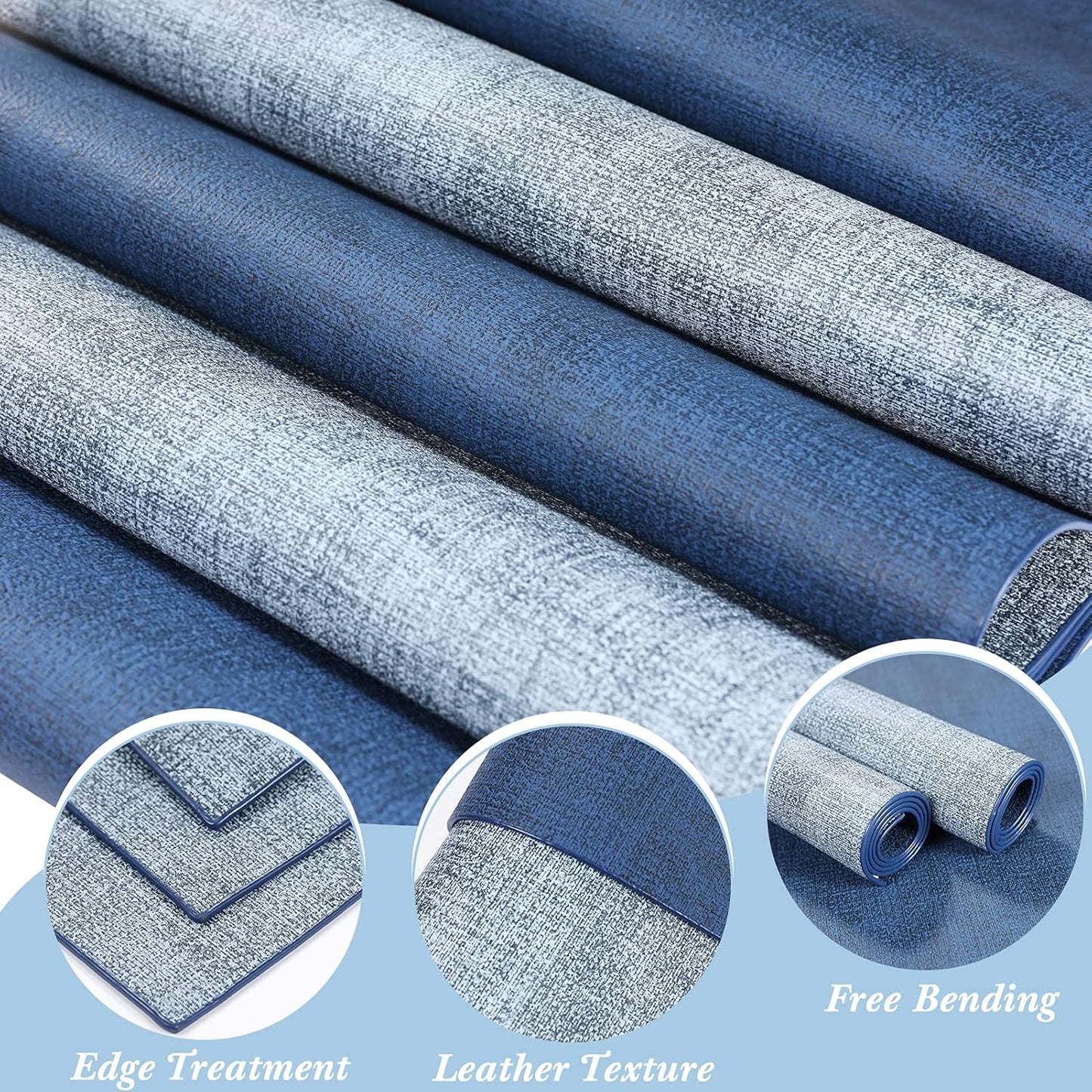 SUEH DESIGN Leather Placemats Set of 6 Reversible Table Mats Heat Resistant Waterproof No-Slip Place Mats for Dining Table Kitchen Parties