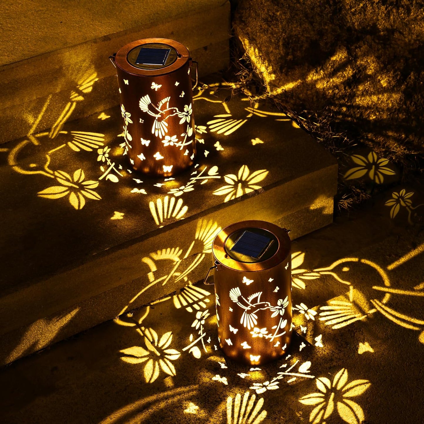 Solar Lanterns Outdoor Waterproof, Hummingbird Birthday Gifts for Women Men, Hanging Solar Lantern for Yard, Patio, Porch, Backyard, Landscape, Garden Decor