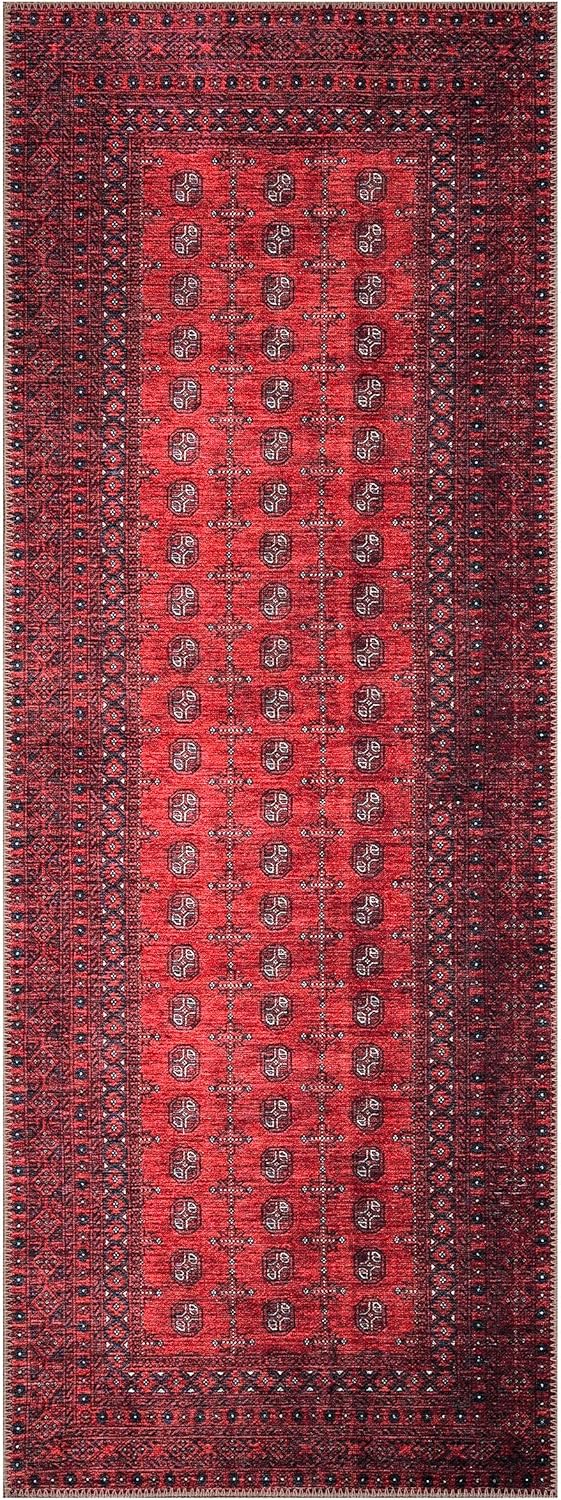 Keen Home Design 2x10 Rug - Machine Washable Runner Rug with Non-Slip Backing, Ideal for Hallway, Entryway, Kitchen, Laundry Room - Vintage, Easy Clean, Durable, Low Pile - (2'6" x 10')
