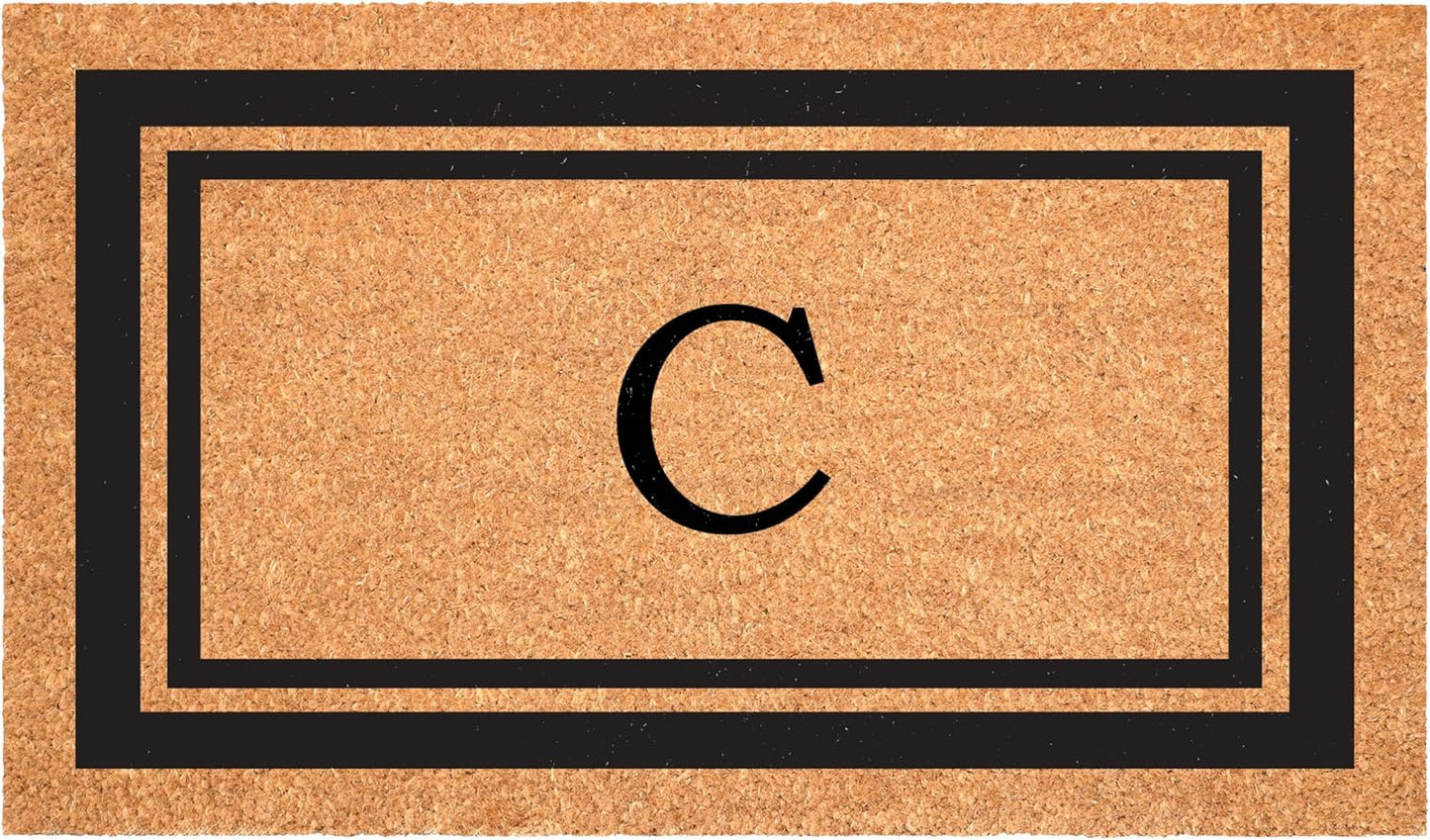 Calloway Mills 152962448 Black Border 24" x 48" Monogram Doormat (Letter C)