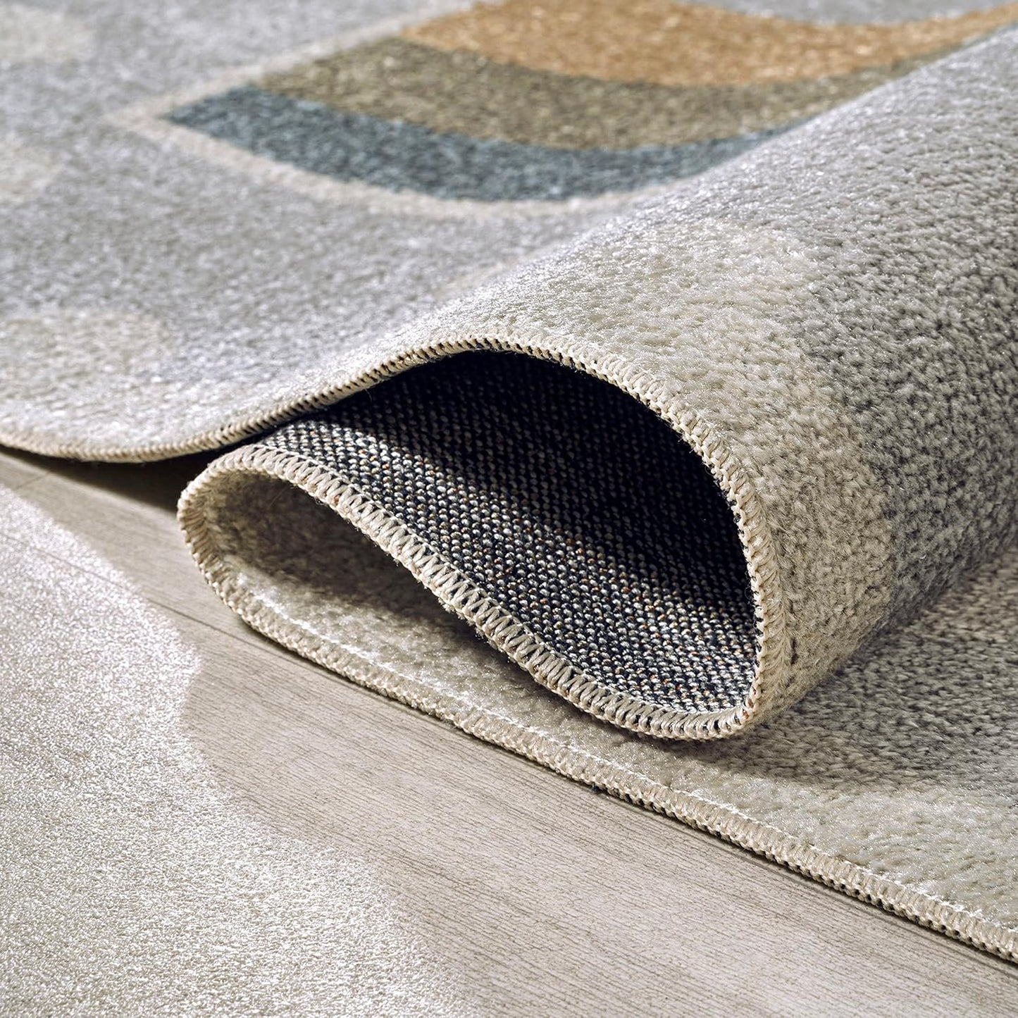 JONATHAN Y Machine-Washable Gray/Ivory/Yellow Indoor Area Rug, 5x8, Minha Rainbow Dots, Kids & Novelty, Casual, Classic, Bedroom, Kitchen, Living Room, Easy-Cleaning, Non-Shedding (KDW102A-5)