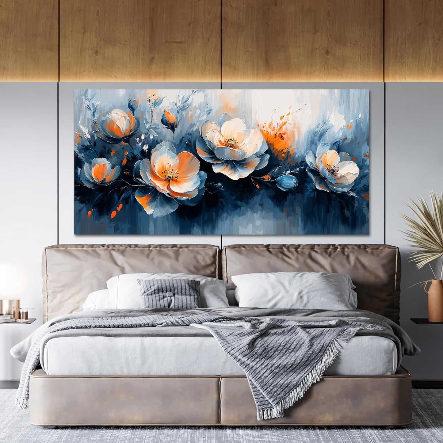 Canvas Wall Art Decor Wall Art Pictures for Living Room Artwork for Walls White Flowers Wall Art Prints Canvas Art Wall Decor Vintage Botanical Wall Art Decorations Bedroom Home Decor 20" X 40"