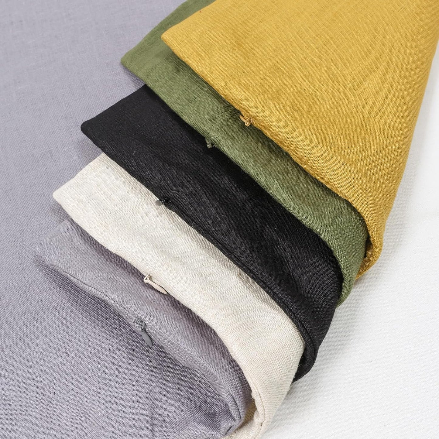 Hanging Linen Laundry Bag, 100% Pure Flax Linen Over The Door Hamper with Bottom Zipper for Laundry Room, Household Dirty Cloth Storage Organizer Bag, Black