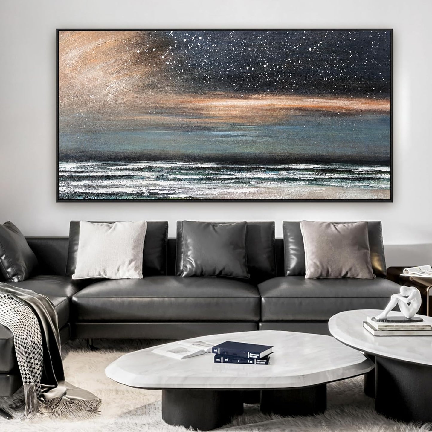Canvas Wall Art Decor Wall Pictures for Living Room Starry Artwork for Walls Large Framed Wall Art Prints Canvas Art Wall Decor Nature Coastal Wall Art Decorations Bedroom Office Wall Decor 29" X 58"