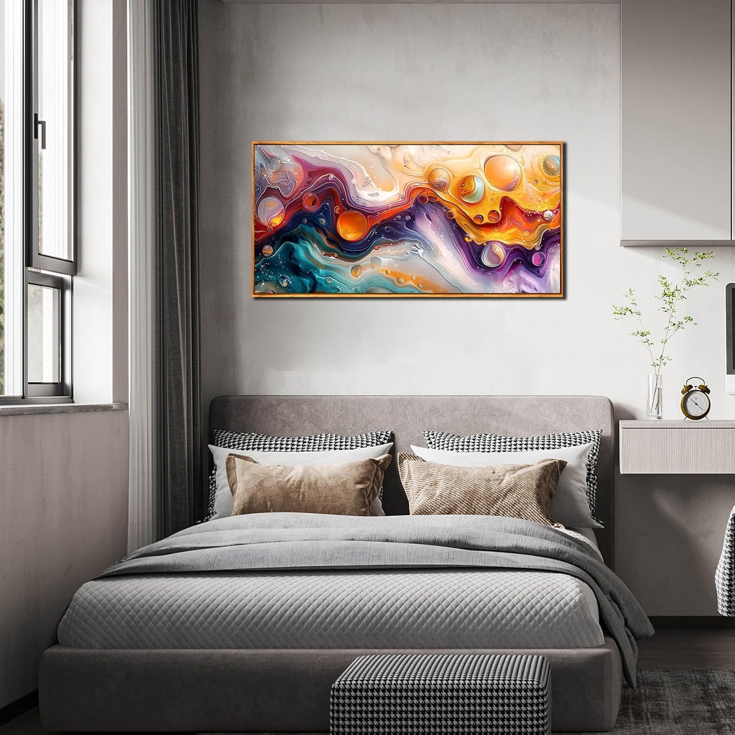 ZHAOSHOP Abstract Colorful Canvas Wall Art for Living Room - Modern Picture Wall Art for Office - Frames Wall Art for Bedroom Size 20" x 40"