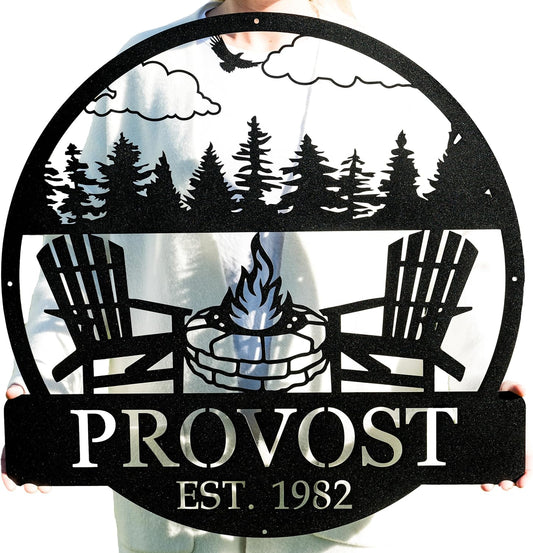 Custom Campfire Sign | Metal Outdoor Sign | Camper Decor | Personalized Camping Gifts | Fire Pit Sign | Outdoor Decor Cabin Sign | Campsite Sign