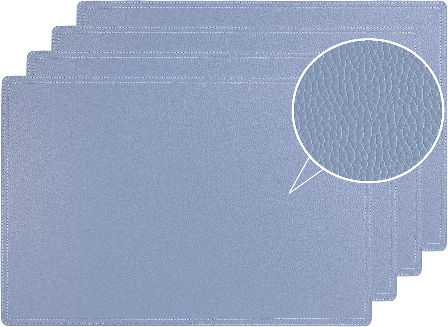 Faux Leather Placemats, PU Table Mats, Set of 4, Waterproof, Stain Resistant, Heat Resistant, Non-Slip Easy to Clean for Kitchen Dining Table,Conference Table