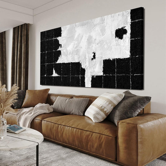 Canvas Wall Art Decor Wall Art Pictures for Living Room Black and White Wall Art Prints Abstract Canvas Art Wall Decor Large Modern Abstract Wall Art Artwork for Walls Bedroom Office Decor 24" X 48"