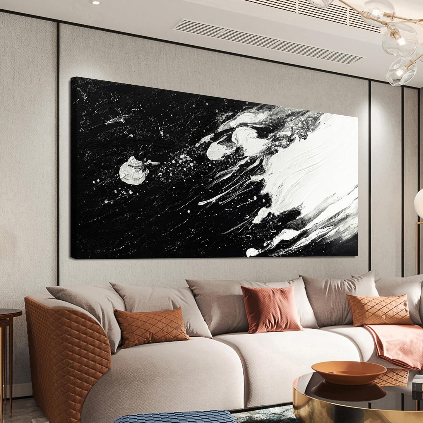 Canvas Wall Art Decor Modern Black and White Wall Art Prints Abstract Wall Art for Living Room Abstract Black Art Abstract Canvas Art Wall Decor Artwork for Walls Bedroom Office Decor 20" X 40"