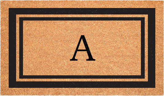 Calloway Mills 152963048A Black Border 30" x 48" Monogram Doormat Letter (A)