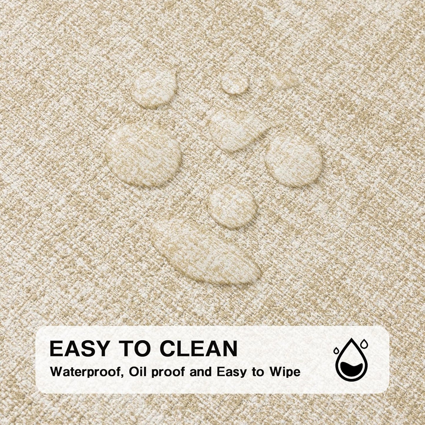 Chrysameld Vinyl Placemats Set of 8 - Faux Leather 100% Waterproof Oil-Proof Wipeable PU Place Mats, Heat Resistant Anti Slip Reversible Table Mats for Indoor & Outdoor Use,(17×12Inch, Beige)