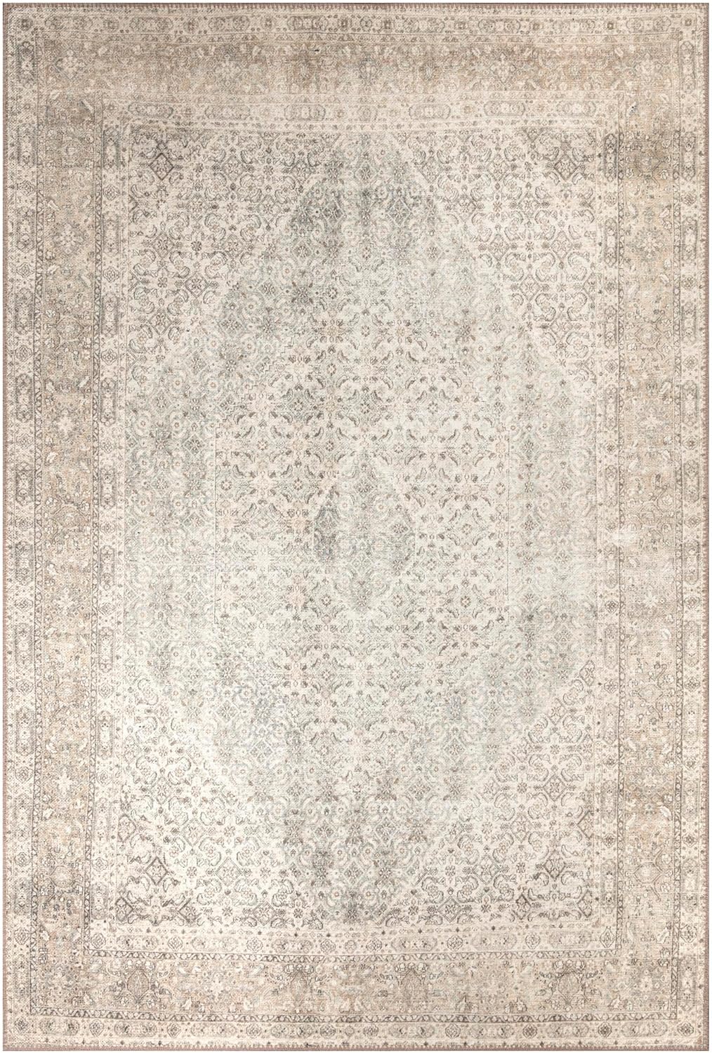 Keen Home Design 3x5 Rug - Machine Washable Entry Rug with Non-Slip Backing, Ideal for Enteryway, Kitchen, Bathroom, Laundry Room - Vintage, Easy Clean, Durable, Low Pile Rug - (3' x 5')