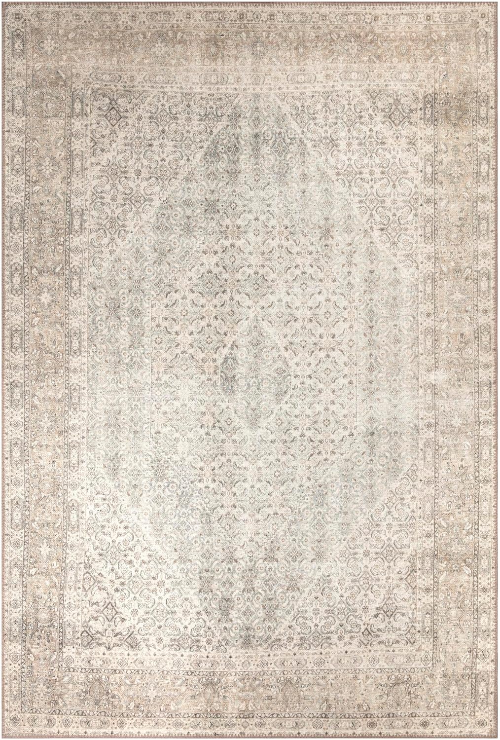 Keen Home Design 4x6 Rug - Machine Washable Area Rug with Non-Slip Backing, Ideal for Living Room, Dining Room, Bedroom - Vintage, Easy Clean, Durable, Low Pile Rug - (4' x 6')