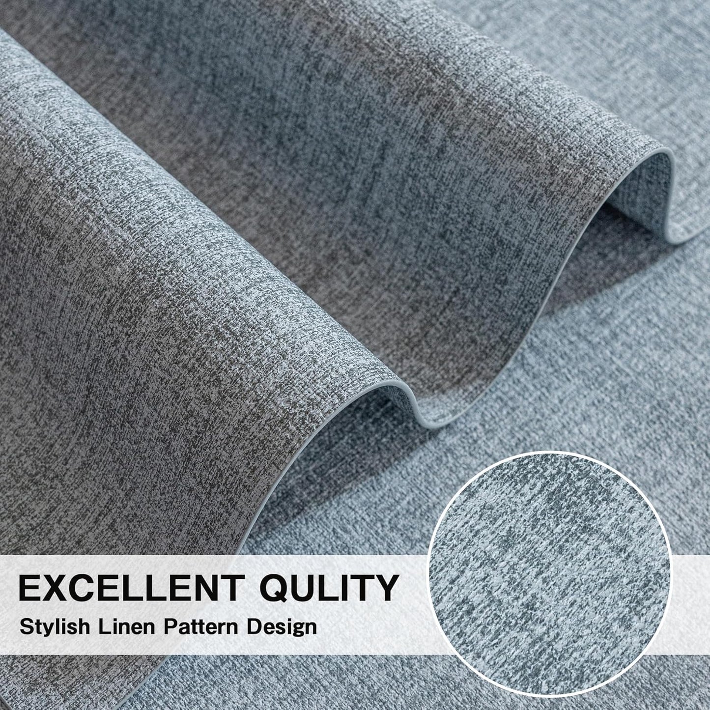 Chrysameld Vinyl Placemats Set of 4 - Faux Leather 100% Waterproof Oil-Proof Wipeable PU Place Mats, Heat Resistant Anti Slip Reversible Table Mats for Indoor & Outdoor Use,(17×12Inch, Sky Blue)