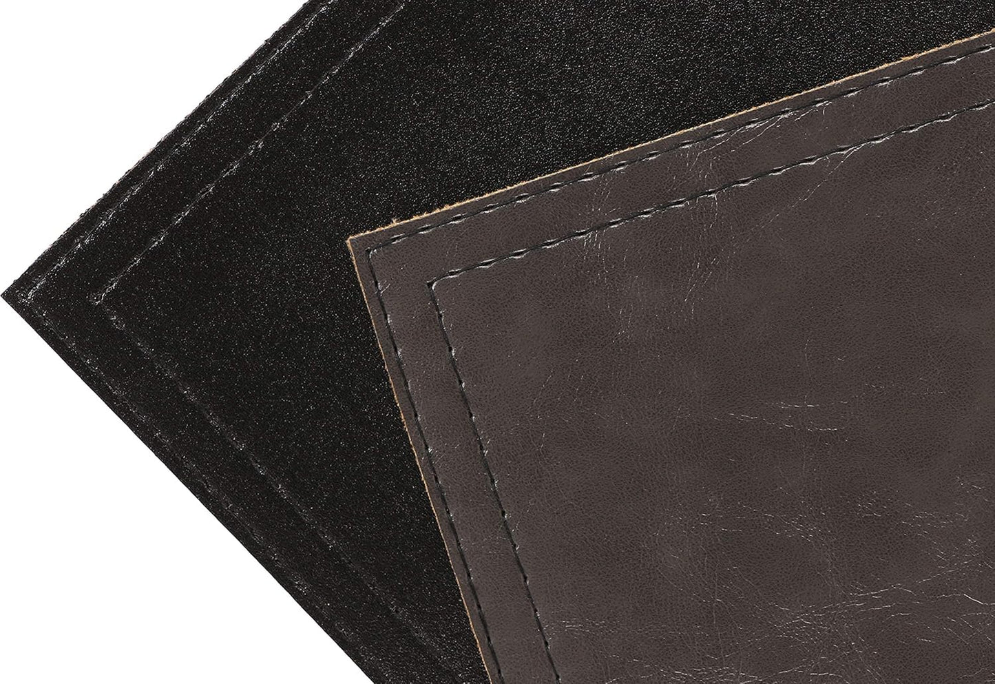 Waterproof PU Placemats, Faux Leather Dinging Table Mat, Set of 4, Easy to Wipe Off Scrub Vinyl Mat, Heat & Stain Resistant for Office Conference Table, Home Decor G Graphite Grey