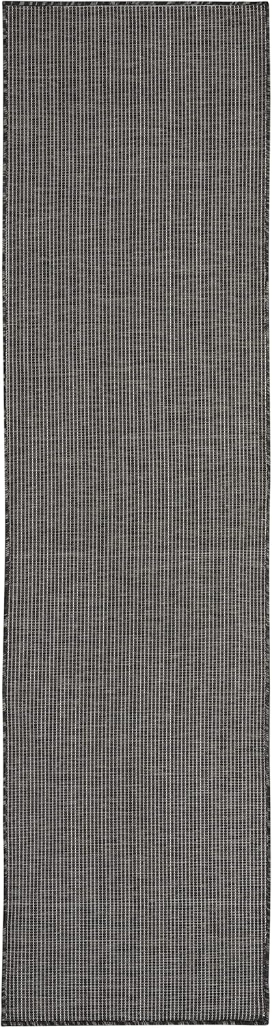 Nourison Home Positano Charcoal 2' x 6' Area Rug Easy Clean, Non Shedding, Bed Room, Living Room, Dining Room, Kitchen (6' Runner)