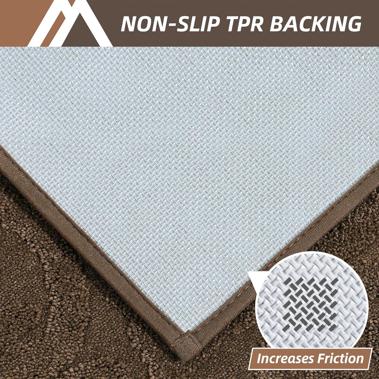 COSY HOMEER-Door-Mat-Non-Slip-Entryway-Rug 20”x32” Absorbent Welcome Mats Washable Dirt Trapper Door Mat Entrance Floor Mats for Front Back Doormats and Wet Shoes,Brown