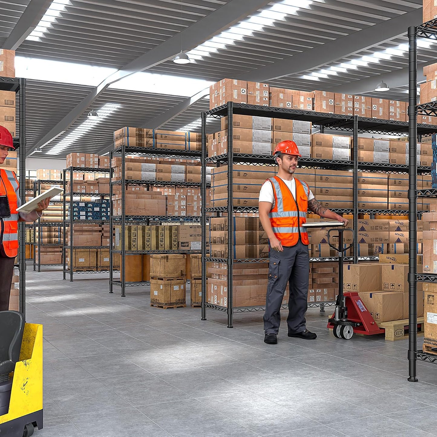 REIBII 70" W Storage Shelves Heavy Duty Load 1600LBS, Metal Shelving 5-Tier Wire Shelving Unit Metal Shelves for Storage Adjustable Shelving Rack for Pantry Kitchen 70" W*15.8" D*72.4" H, 2 Pack