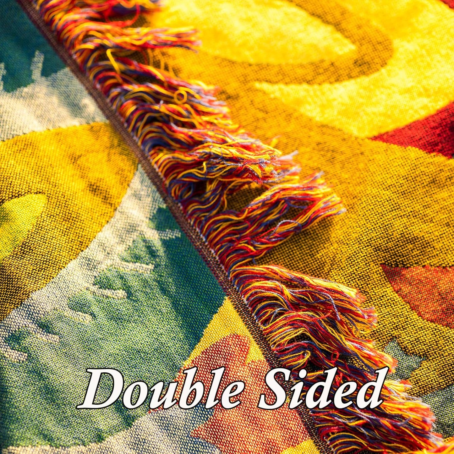 Snycler Boho Throw Blanket for Bed, 100% Organic Cotton Muslin Soft Throw-Yellow Boho Floral Farmhouse Rustic Spring Summer Fall Decor Blanket for Couch Sofa Quilt and Gift, 60" x 80"