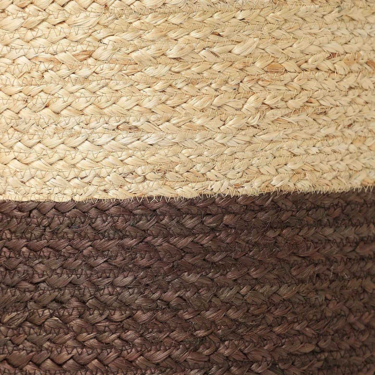 REDEARTH · Cylindrical Pouf Foot Stool Ottoman - Jute Braided Pouffe Poof Accent Sitting Footrest for Living Room, Bedroom, Nursery, Patio, Lounge & Other Rooms (Natural Acorn, 18"x18"x14")