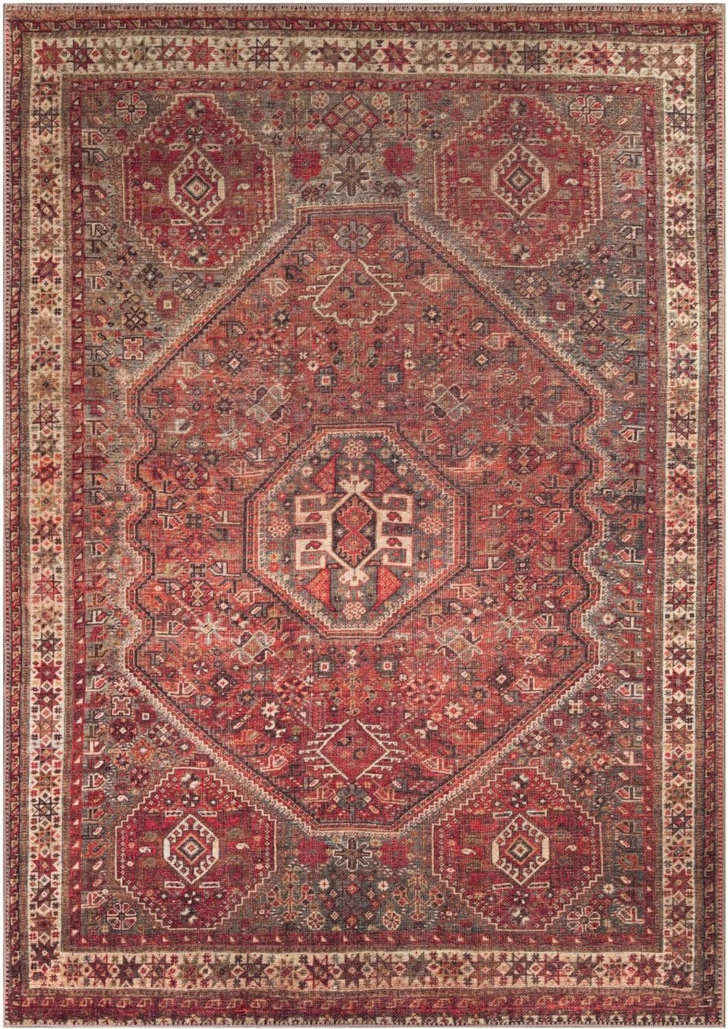 Keen Home Design 9x12 Rug - Machine Washable Area Rug with Non-Slip Backing, Ideal for Living Room, Dining Room, Bedroom - Vintage, Easy Clean, Durable, Low Pile Rug - (9' x 12')