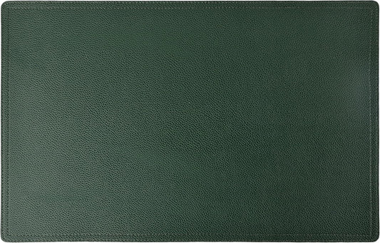 Set of 6 Faux Leather Placemats, PU Table Mats, Waterproof, Stain Resistant, Heat Resistant, Easy to Clean for Kitchen Dining Table,Conference Table C Green Rectangle