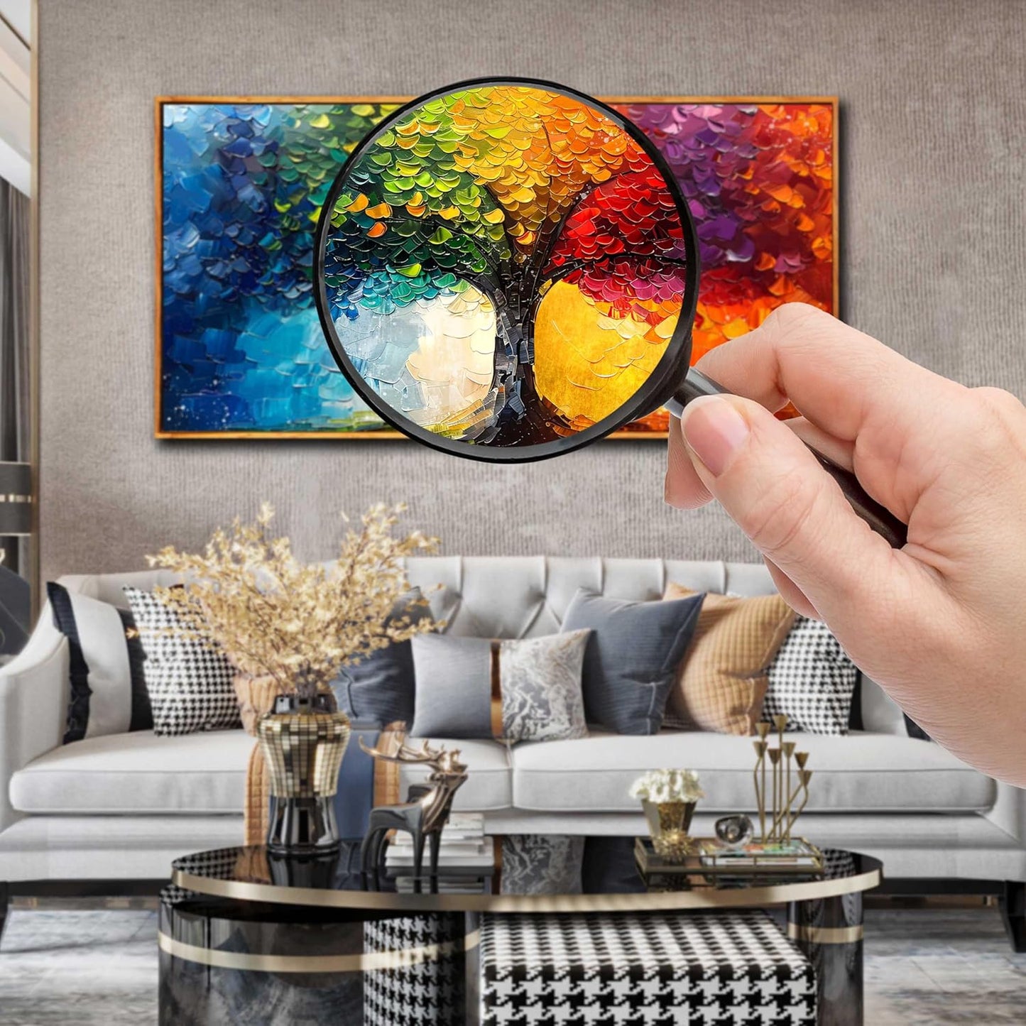 ZHAOSHOP Tree Canvas Wall Art for Bedroom - Colorful Paintings for Wall with Wooden Frames Ready to Hang Size 29" x 59"