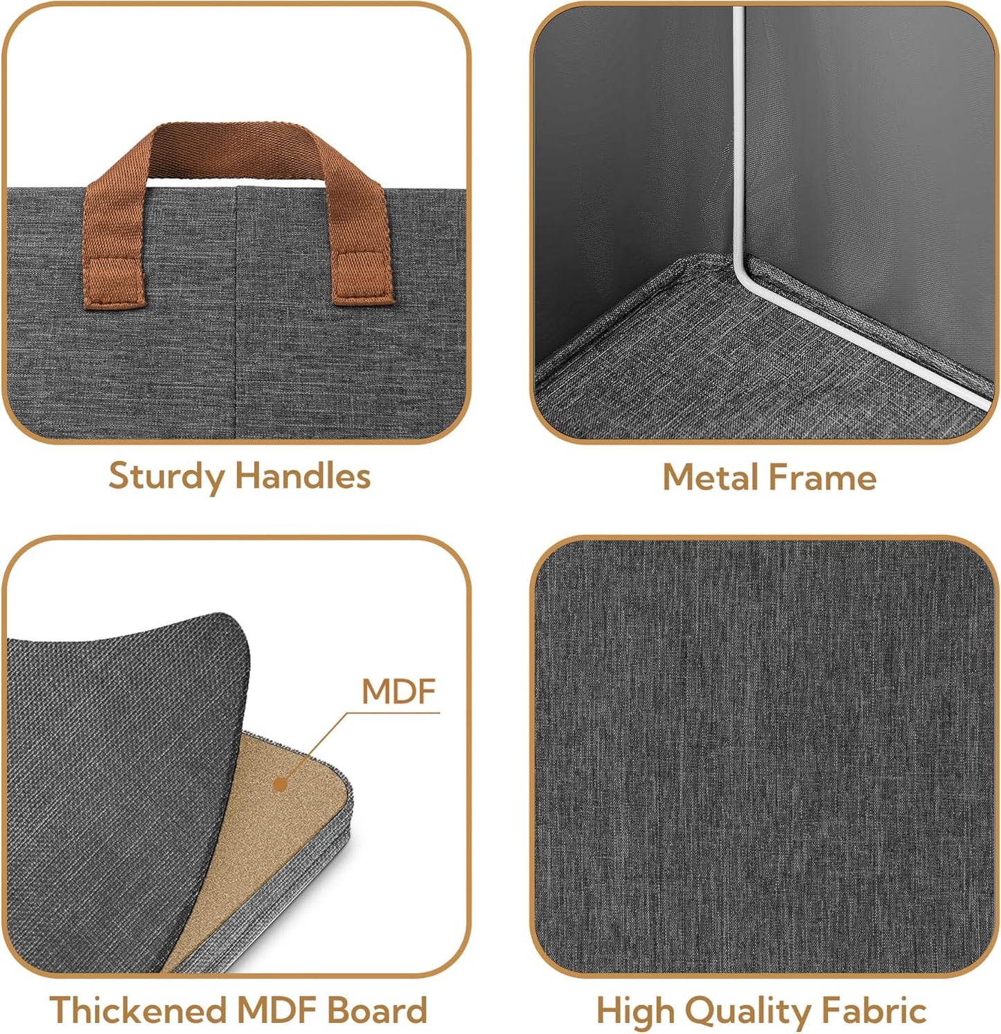 GRANNY SAYS Storage Baskets for Shelves, Closet Organizer Bins, Clothes Storage Bins with Metal Frame, Extra Large Baskets for Organizing and Storage, Collapsible, Dark Gray, 2-Pack