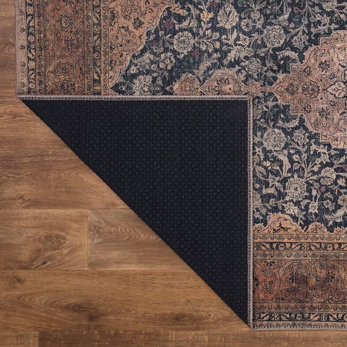 Keen Home Design 2x12 Rug - Machine Washable Runner Rug with Non-Slip Backing, Ideal for Hallway, Entryway, Kitchen, Laundry Room - Vintage, Easy Clean, Durable, Low Pile - (2'6" x 12')