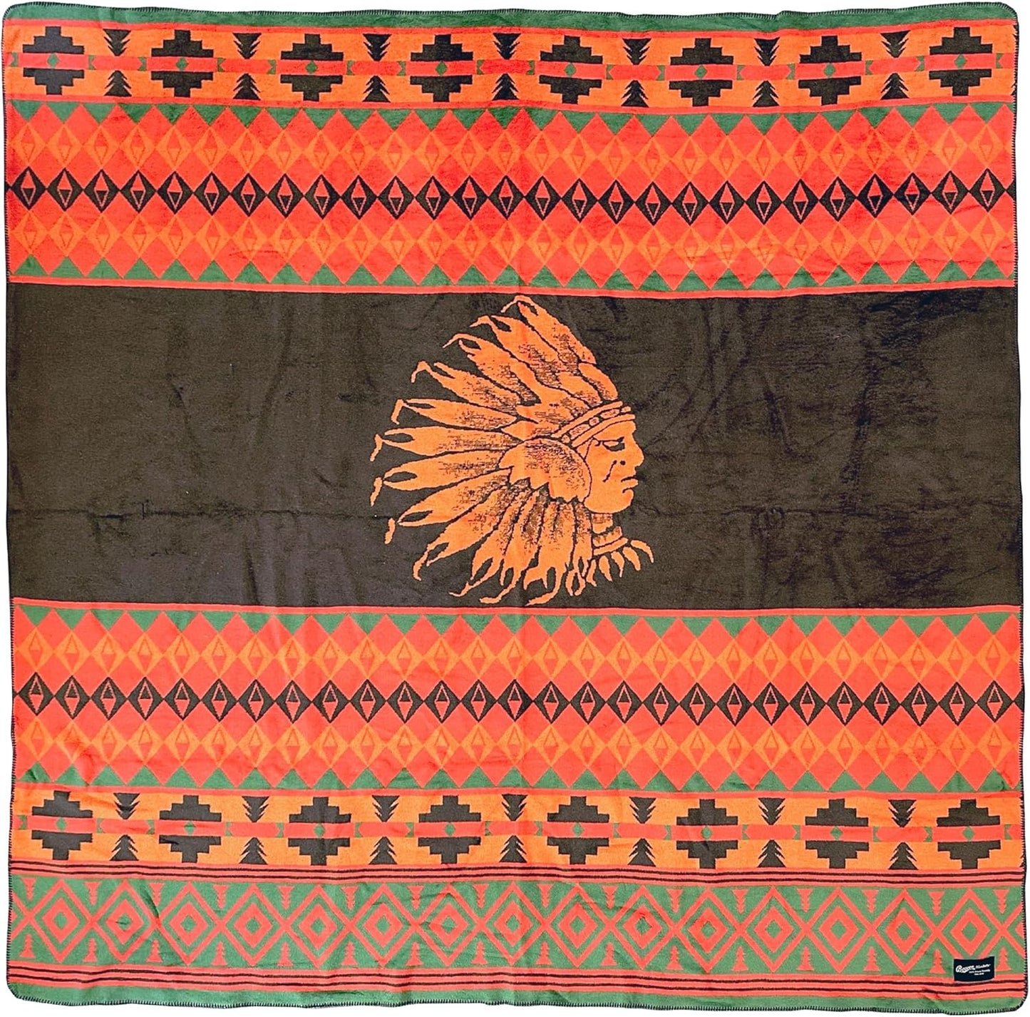 Beacon Blankets Southwestern Chief Henry Native American Design Throw - 72" x 86" Blanket Only - Premium Plush Blanket Can be Used for Twin or Full Size Bed