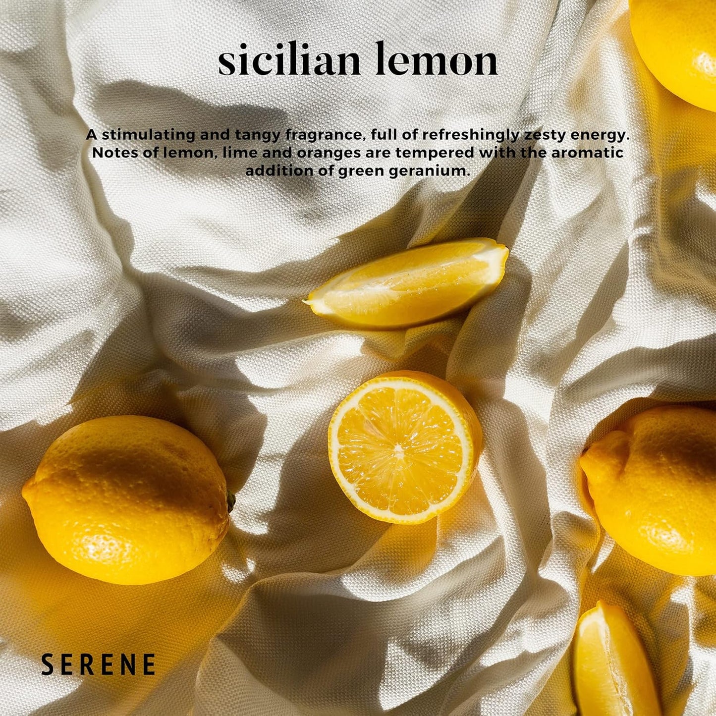 Hidden Label Large Scented Candle, Sicilian Lemon, 30oz 3 Wick Huge Candle, Serene Collection Slow Burn Natural Soy Candles for Home Scented