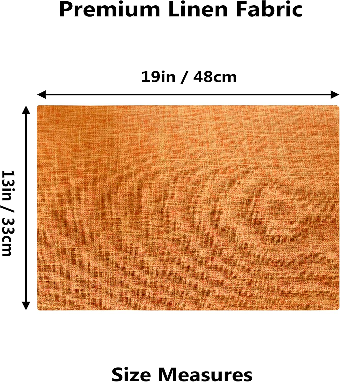 Home Brilliant Cloth Placemats Set of 8 Heat Resistant Dining Table Place Mats for Fall Kitchen Table Dinner Party Halloween Decorations, 13 x 19 inches, Orange