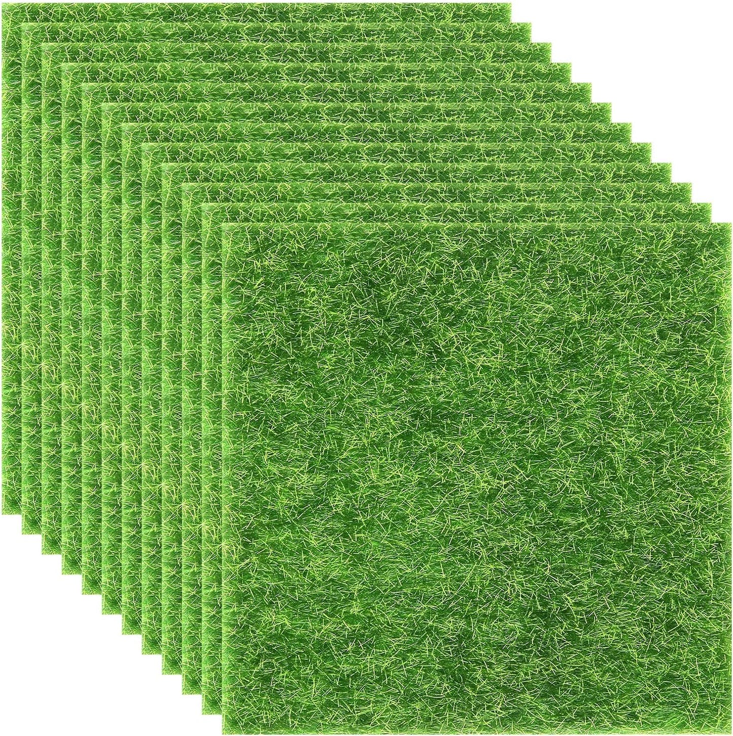 Elcoho 12 Pieces Fake Grass for Crafts Fairy Garden 6 x 6 Inches Artificial Garden Grass for Miniature Ornament Dollhouse DIY Decoration