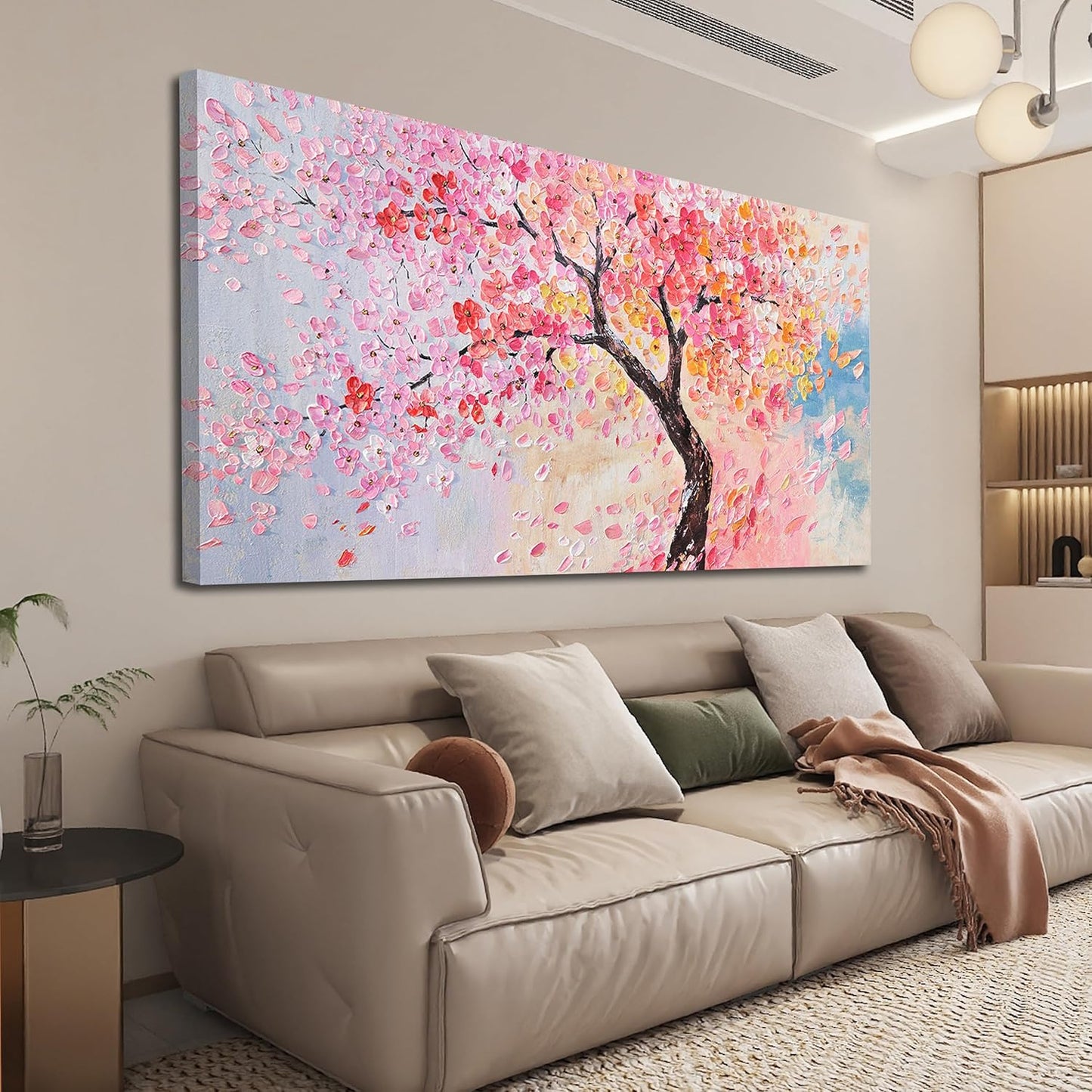 Canvas Wall Art Decor Artwork for Walls Tree of Life Wall Art for Living Room Blue Pink Wall Art Decor Vintage Tree Flower Wall Art Decoations Print Art Work for Home Office Wall Decor 20" X 40"