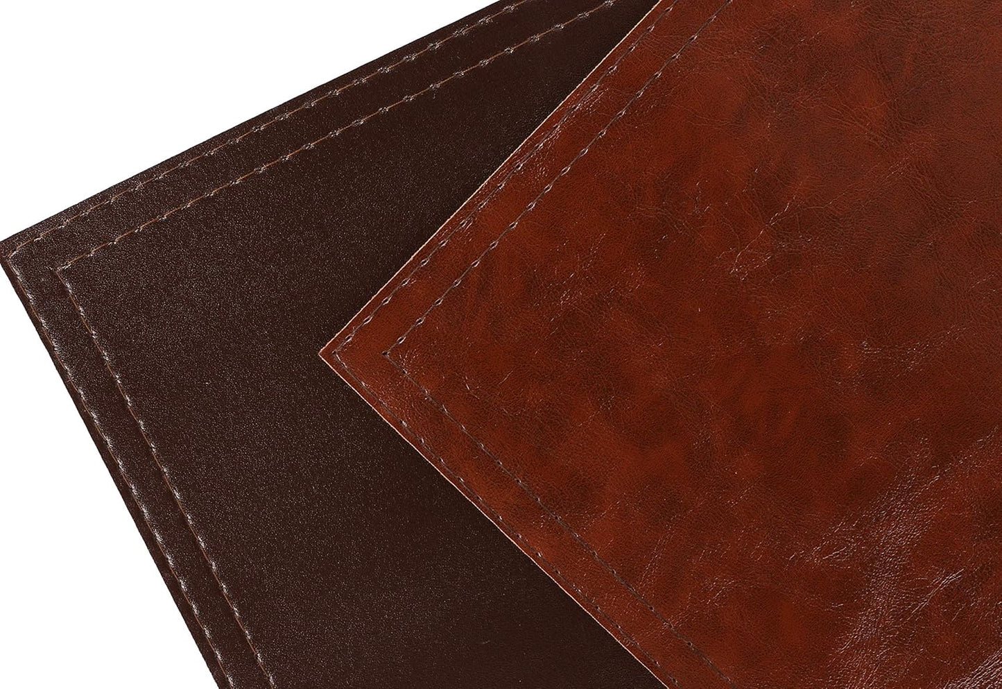 Waterproof PU Placemats, Faux Leather Dining Table Mat, Set of 4, Easy to Wipe Off Scrub Vinyl Mat, Heat & Stain Resistant for Office Conference Table, Home Decor