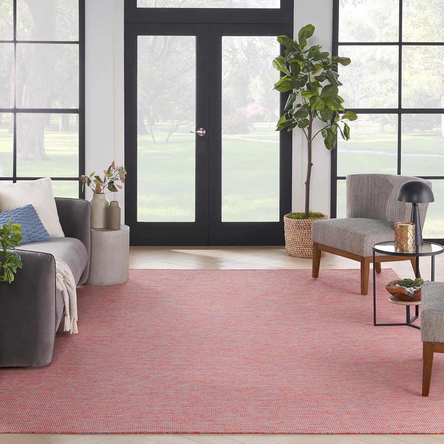 Nourison Home Positano Indoor/Outdoor Rainbow 9' x 12' Area Rug, Easy Cleaning, Non Shedding, Bed Room, Living Room, Dining Room, Backyard, Deck, Patio (9x12)