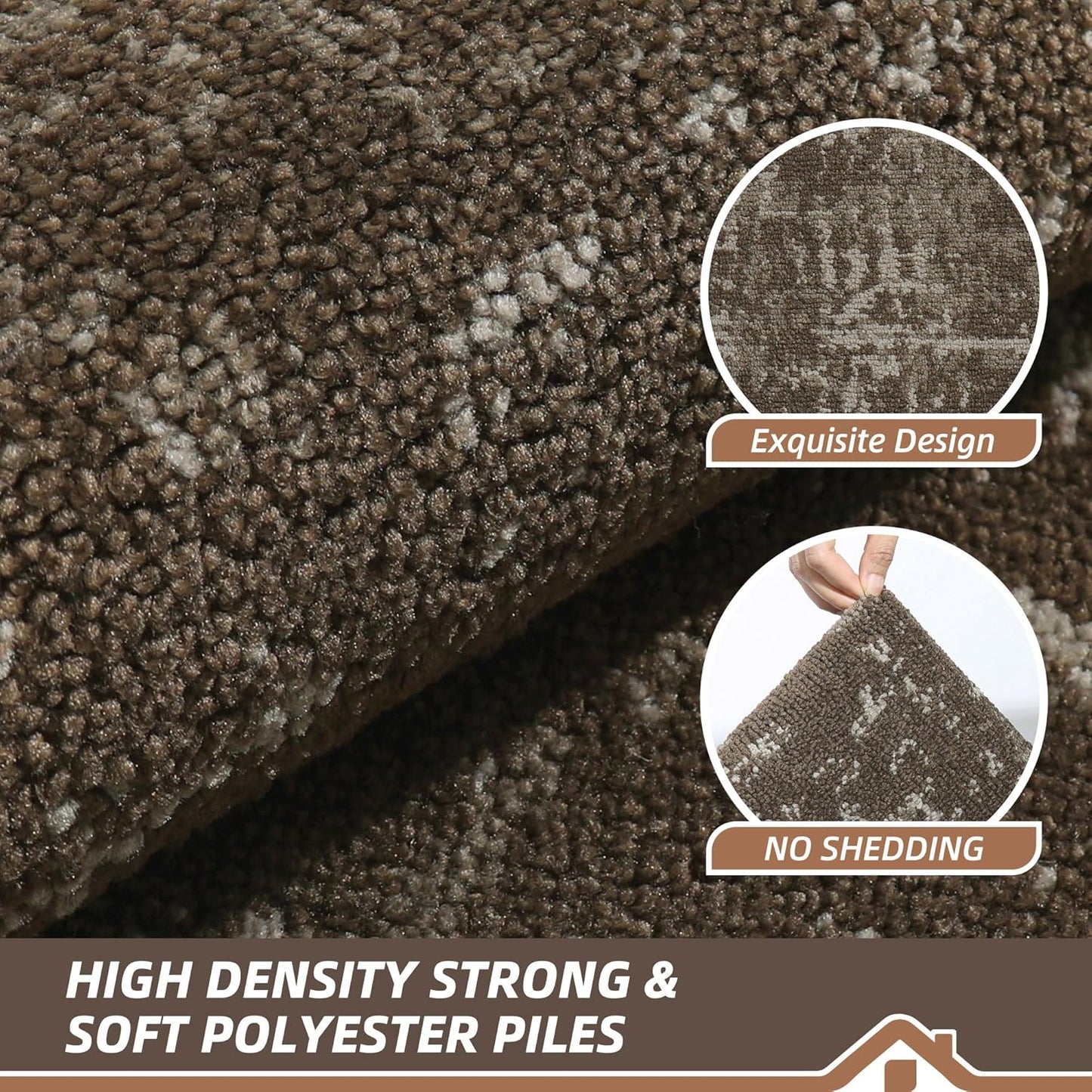 BEQHAUSE Dirt Trapper Door Mat 20"x32" Non-Slip Door Mats Washable Entryway Rugs Stain Resistant Doormat Absorbent Welcome Floor Mat for Front Back Door, Muddy Wet Shoes & Paws,Brown