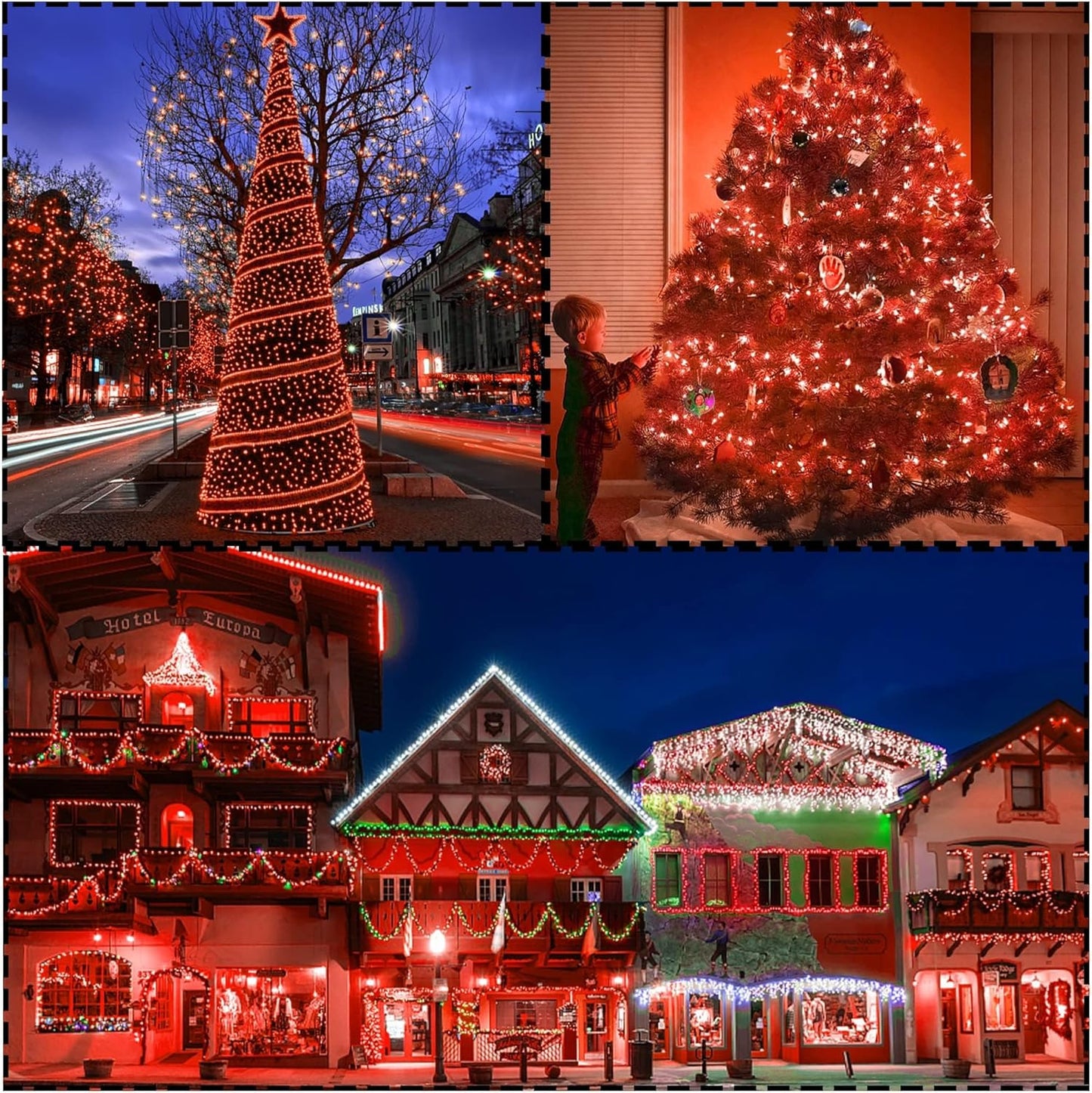 Joliyoou 16 Ft 50 LEDs Halloween Mini String Lights, 8 Lighting Modes Holiday Fairy String Lights with Timer for Indoor Outdoor Decorations, Orange