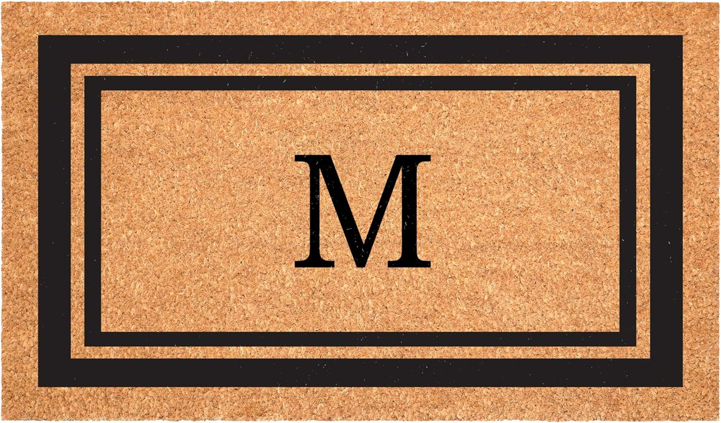 Calloway Mills 152962448 Black Border 24" x 48" Monogram Doormat (Letter M)