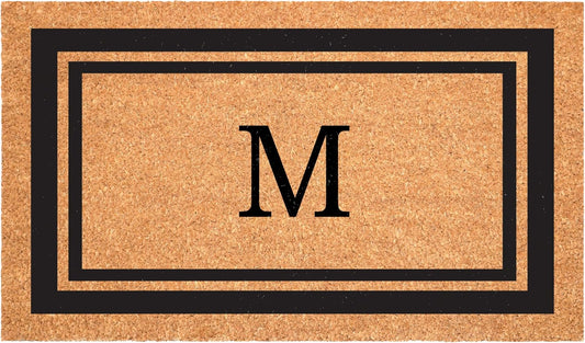 Calloway Mills 152961830M Black Border 18" x 30" Monogram Doormat, (Letter M)