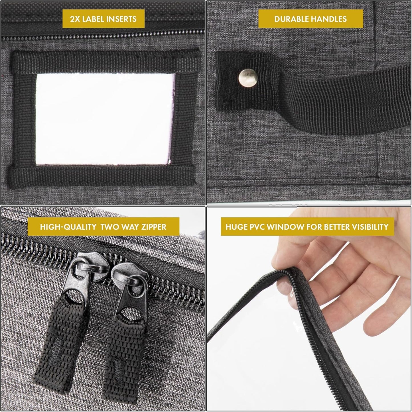 HOMELUX THEORY 2pc Low Profile Under Bed Storage Containers, Thin Under Couch Storage Organizer with Bins & Lids, Underbed Storage Box Ideal for Seasonal Clothes, Blankets, Fabric & Shoes (Dark Gray)