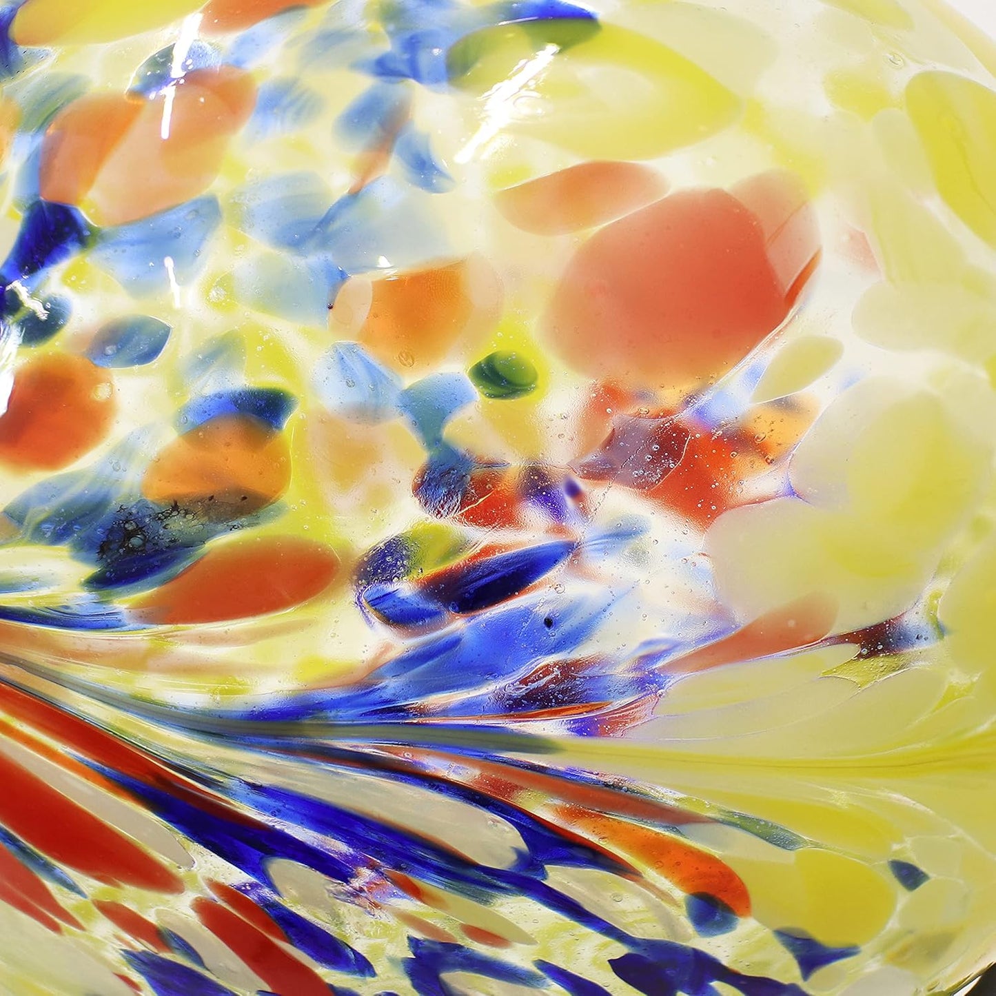 Sunnydaze 10-Inch Gazing Ball for Garden - Glass Gazing Globe for Outside - Garden Orb Yard Decor - Bright Summer Burst - Set of 2