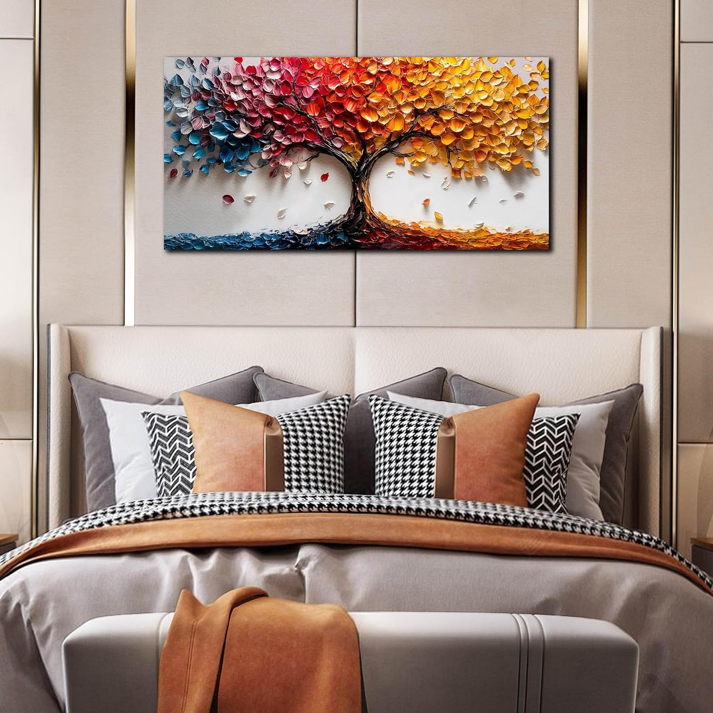 Trees Canvas Wall Art for Living Room - Colorful Tree Wall Art for Bedroom Teen Girls - Office Posters Wall Decor Size 20" x 40"