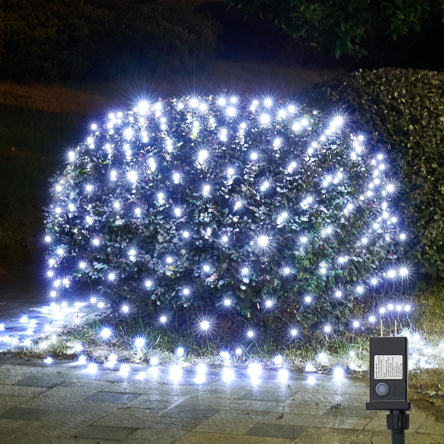 WBao Outdoor Christmas Lights, 360LED 11.5ft x 6.9ft Net Lights with 8 Modes, Timer, UL Certified, End to End Connectable, Waterproof for Lawn, Bushes, Trees Outdoor Christmas Decorations, Cool White